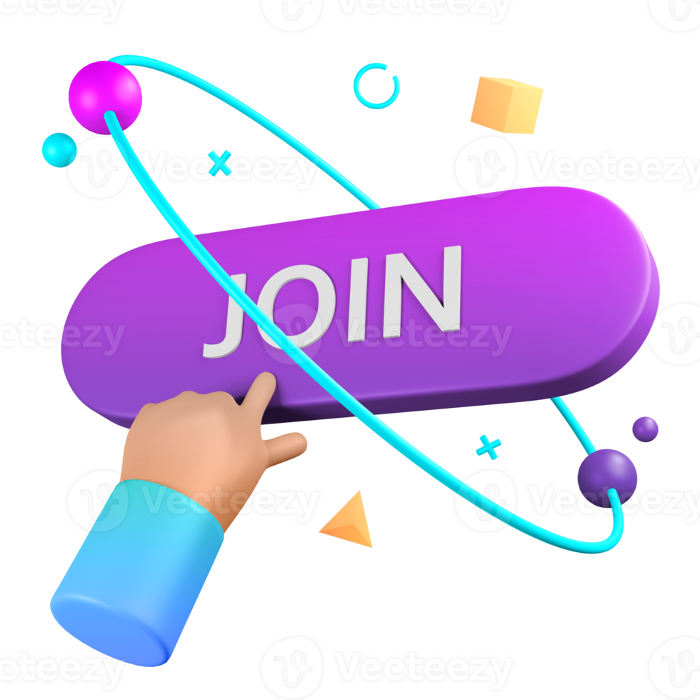 3D Join Button Metaverse png