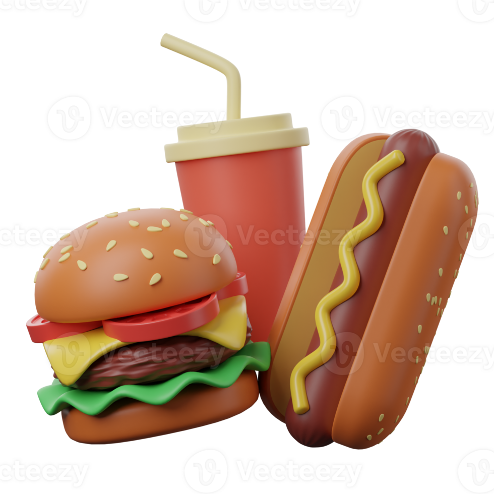3D Food Vegan Junk Food png