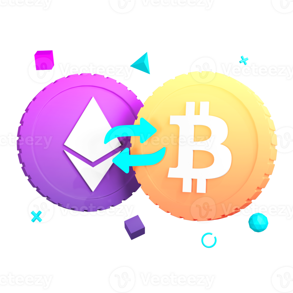 3D Cryptocurrency Exchange png