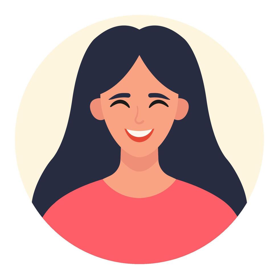 Portrait of a dark-haired woman. Female avatars. illustration in a flat style vector