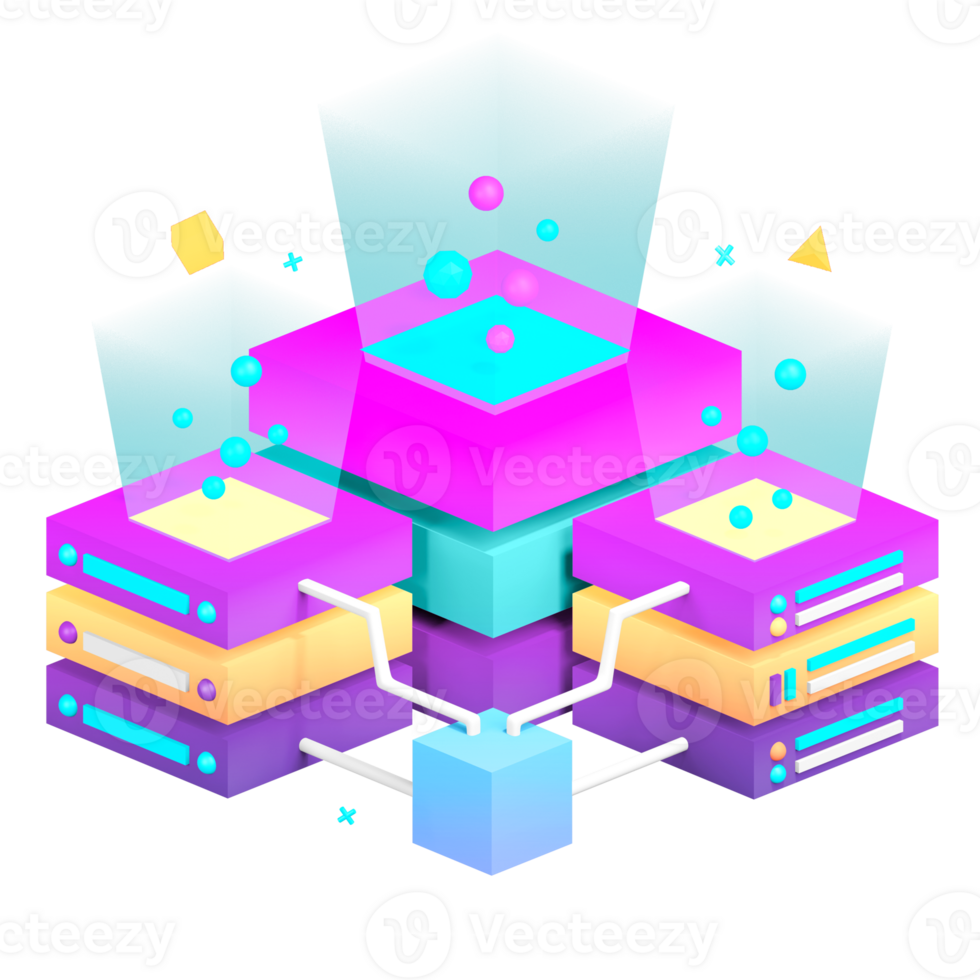 3D Blockchain Metaverse png