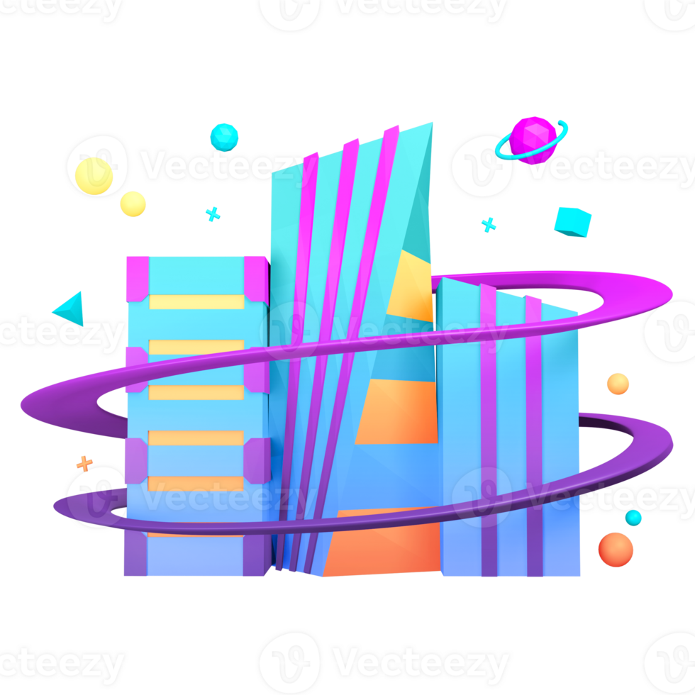 3D Metaverse Architecture png