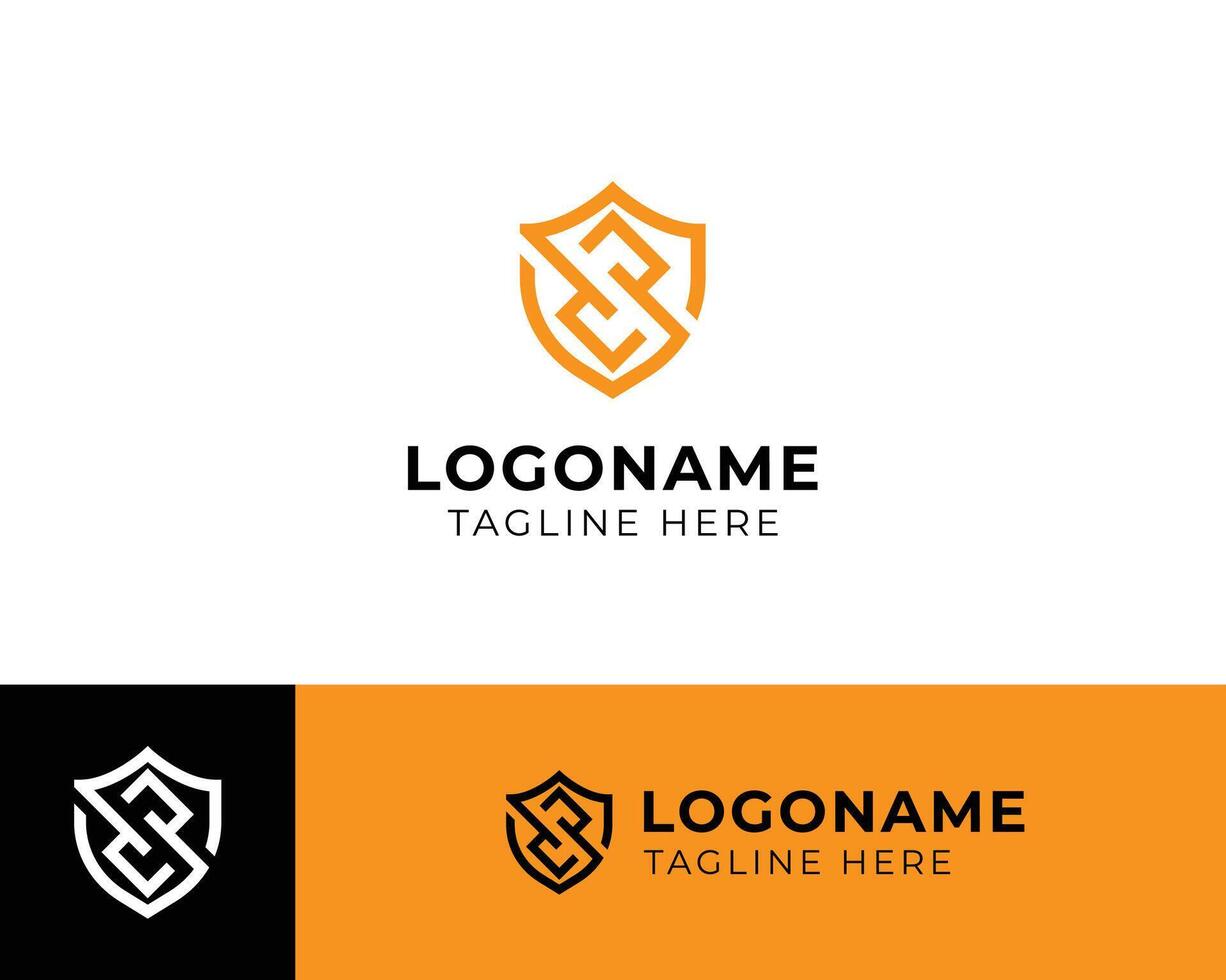 Letter S with security guard logo template vector