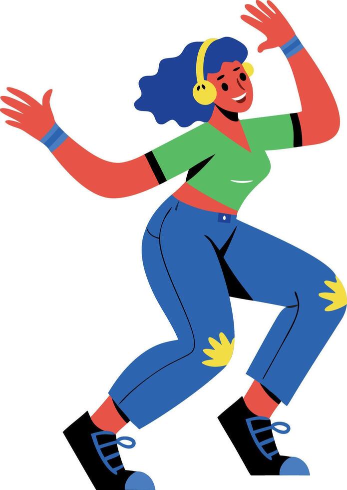 A flat style illustration of solo dancer vector
