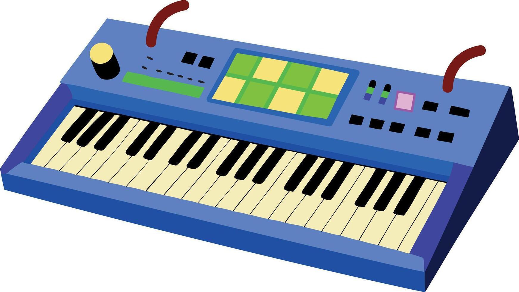 A flat style illustration of a synthesizer vector