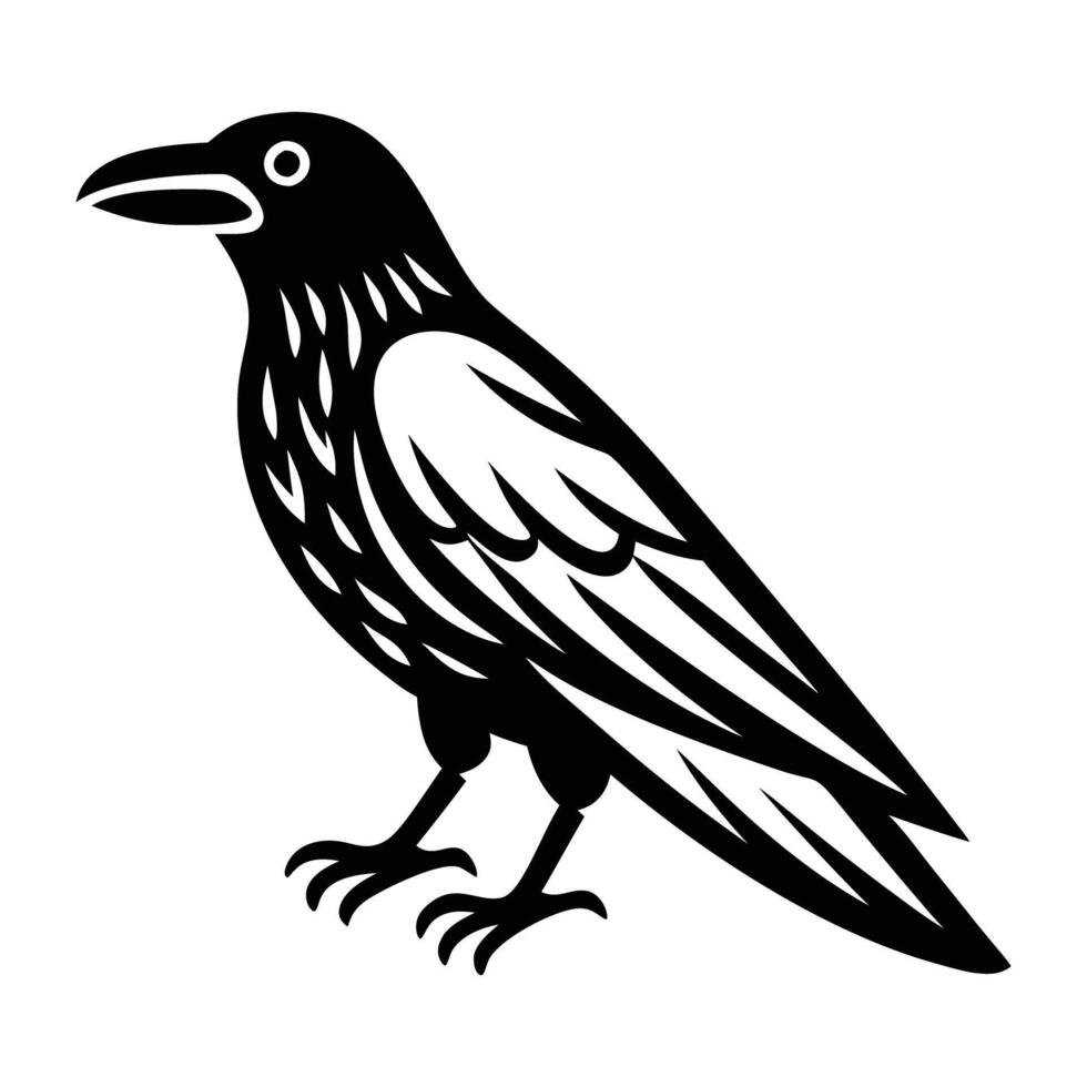 A solid icon of crow vector