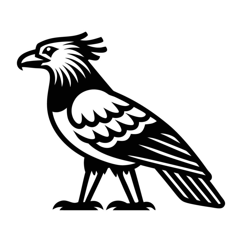 A solid icon of secretary bird vector