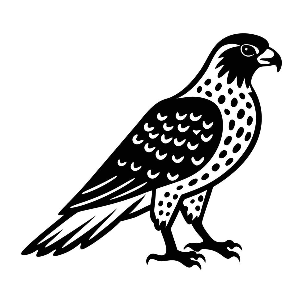 un lleno estilo icono de halcón pájaro vector