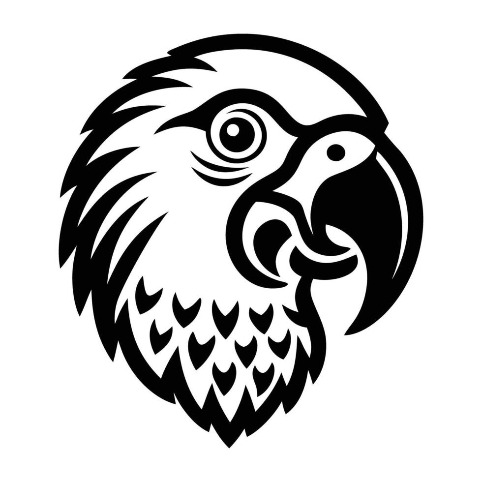 An icon of parrot head in solid style vector