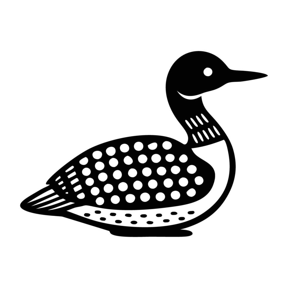 An icon of common loon in solid style vector