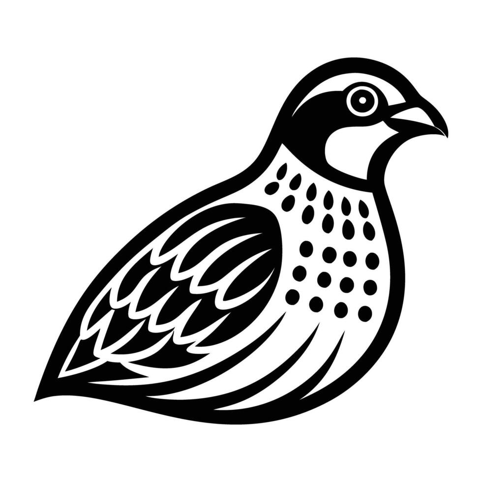 A black and white illustration of a bird vector