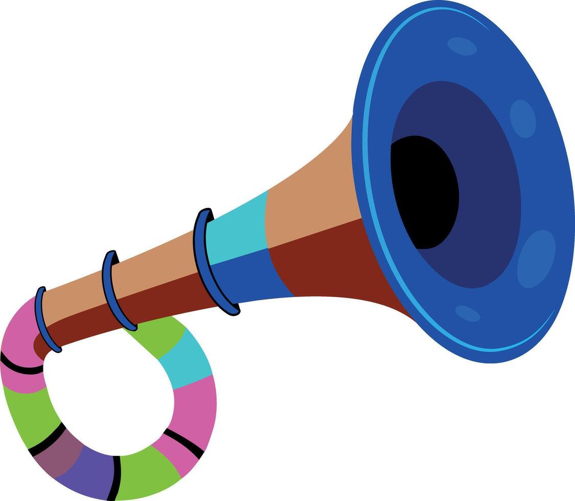 A flat illustration of vuvuzela horn vector
