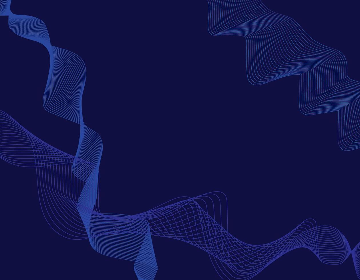 Abstract gradient wave lines pattern on blue background vector