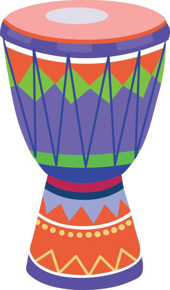 Flat style illustration of djembe drum vector