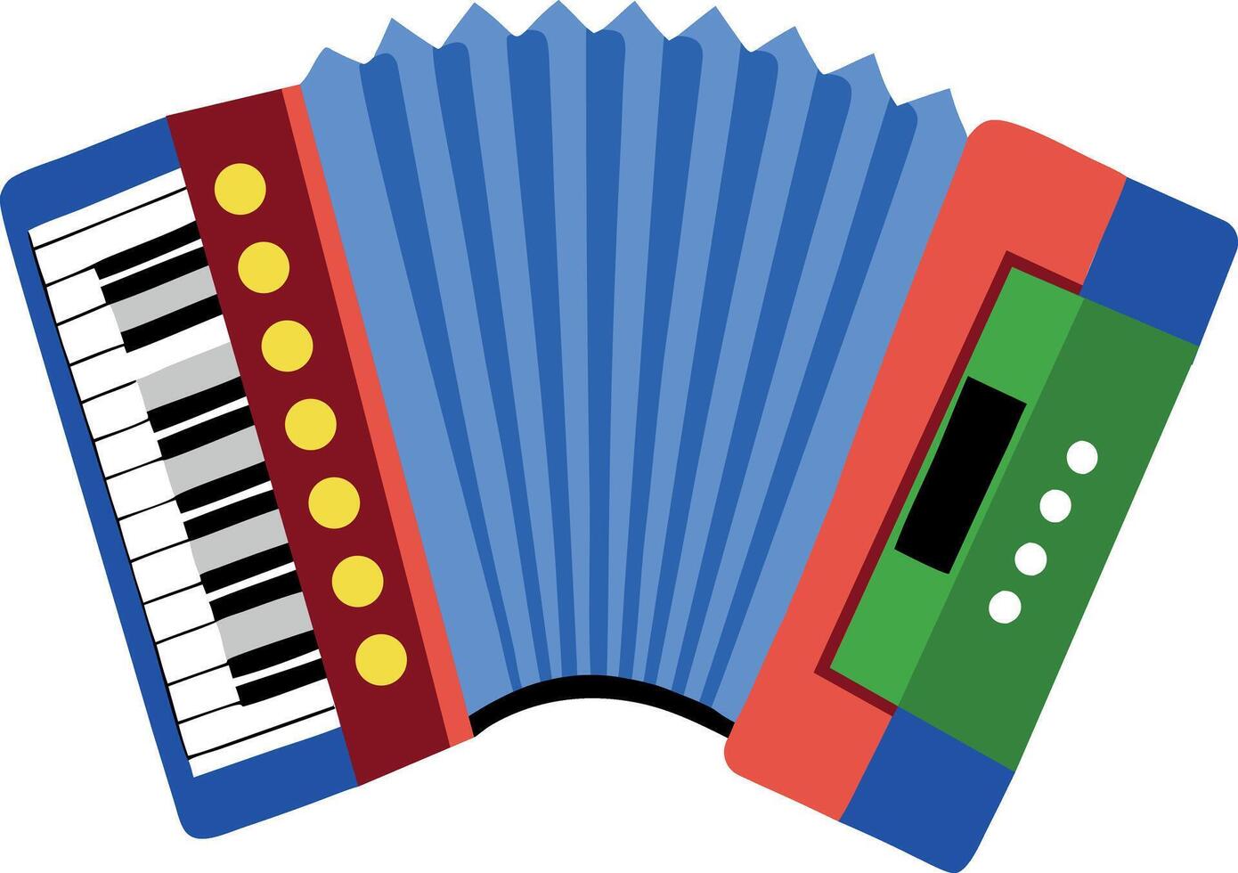 A flat style illustration of an accordion vector