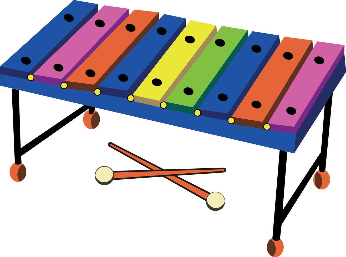 A flat illustration of glockenspiel instrument vector