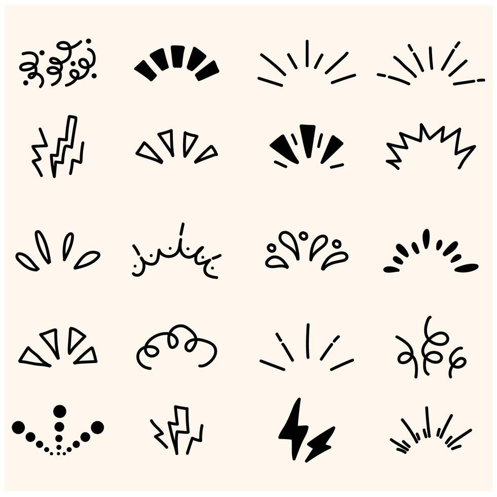 Explosive shock With illustration style doodle and line art vector