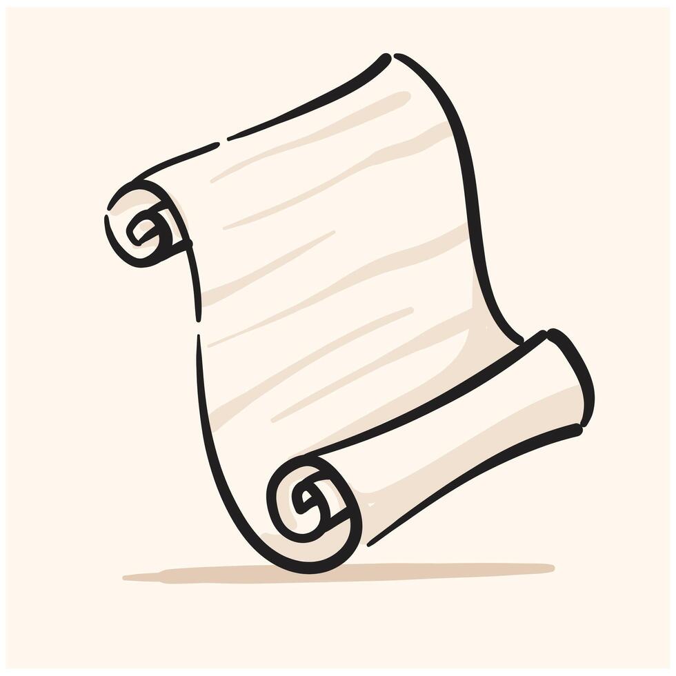 old scrolls in vintage engraved style with doodle style vector