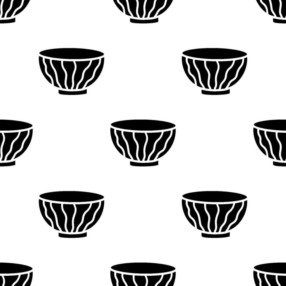 Cartoon watermelon pattern bowl silhouette seamless pattern. vector