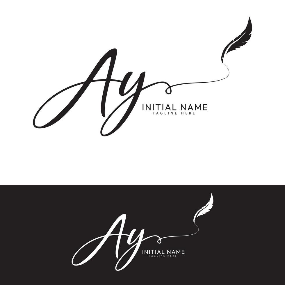 AY Y A initial signature logo template vector