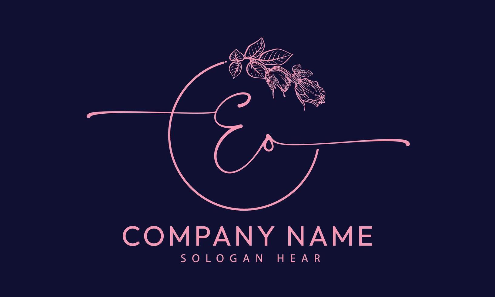 EO O E initial signature logo template vector