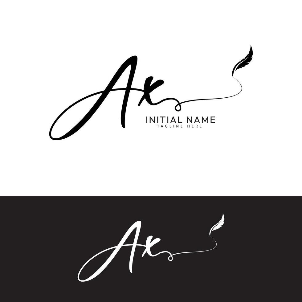 AX X A initial signature logo template vector