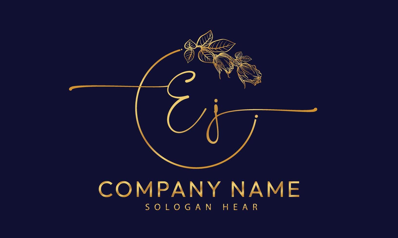 EI I E initial signature logo template vector