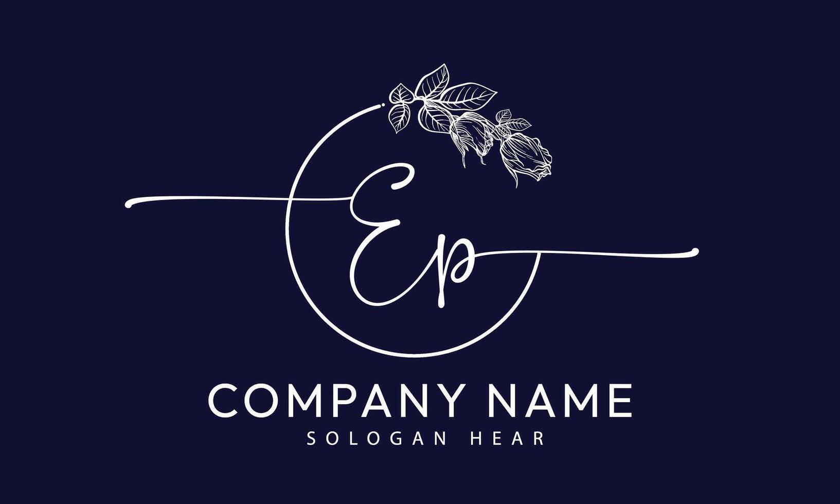 EP P E initial signature logo template vector