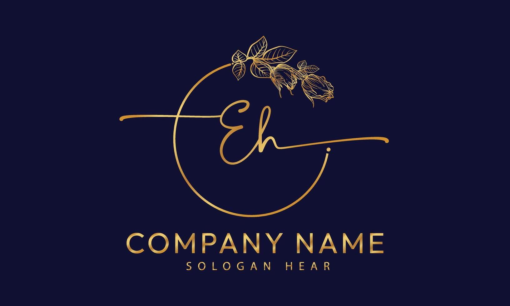 EH H E initial signature logo template vector