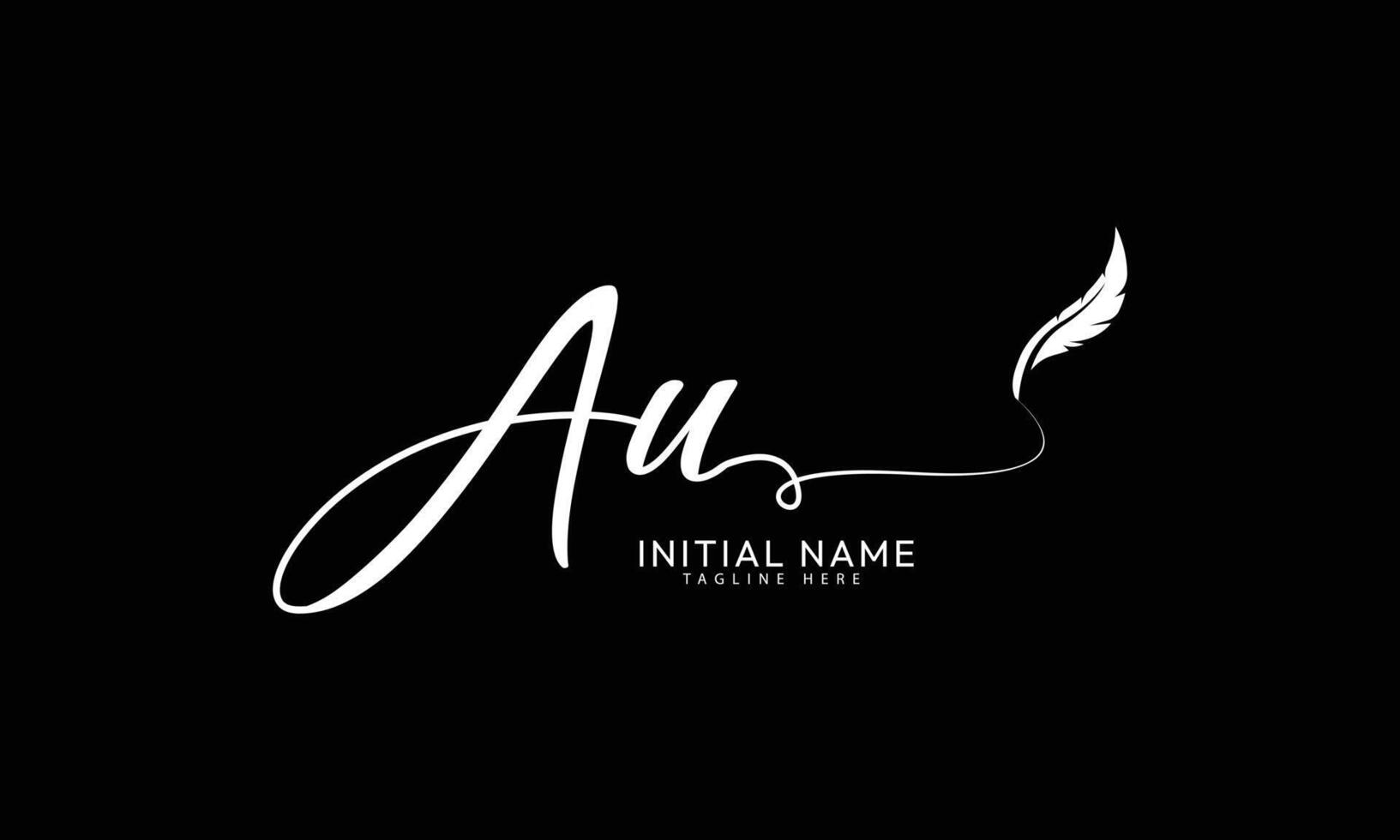 AU U A initial signature logo template vector
