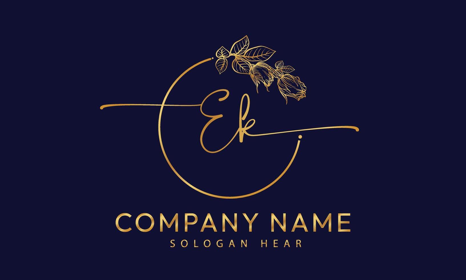 EK K E initial signature logo template vector