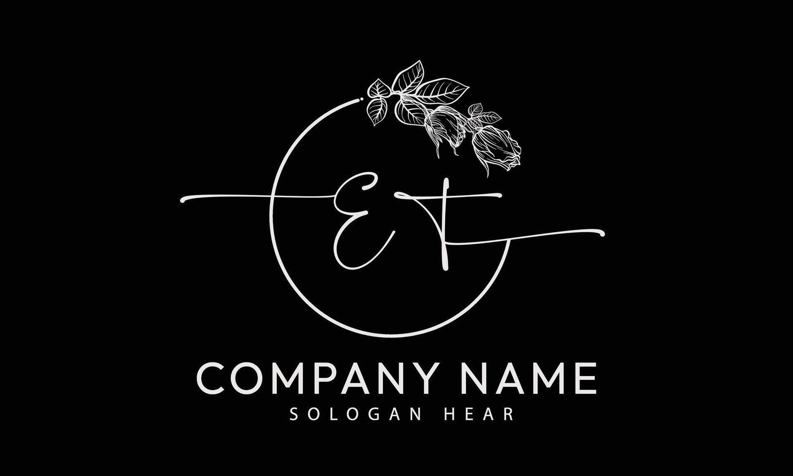 ET T E initial signature logo template vector