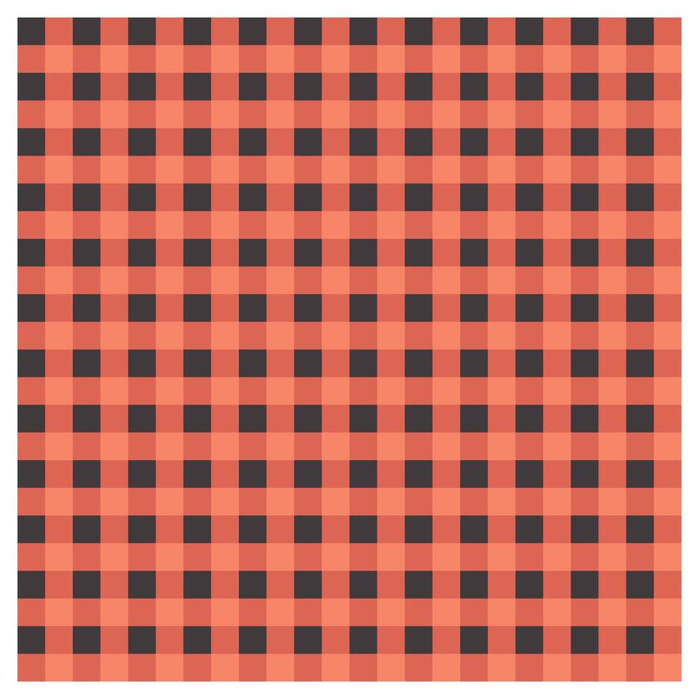 A large square orange and black checkered pattern, A detailed image of a red and black checkered fabric pattern, featuring bold squares arranged in a classic design. vector