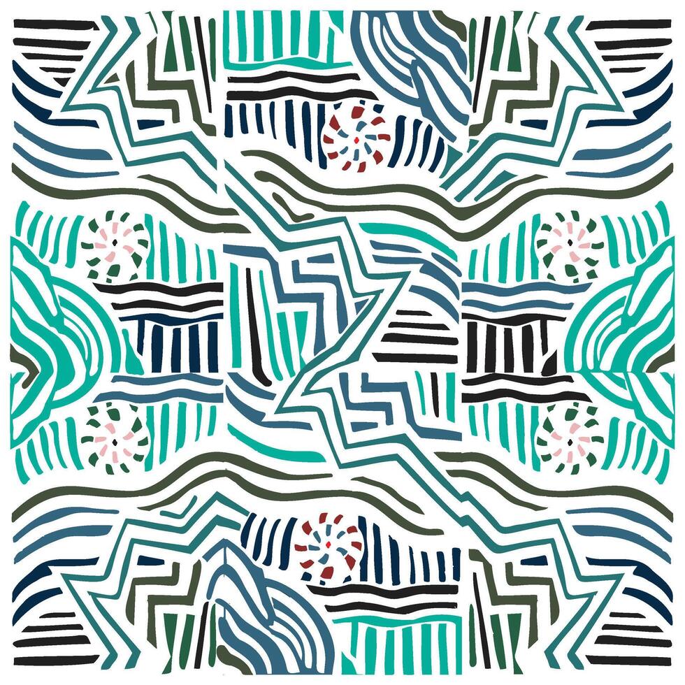 Abstract colorful line art forming intricate patterns on a white background, An eye-catching abstract design showcasing colorful lines and shapes, forming a lively and intricate pattern. vector