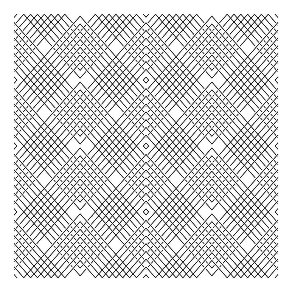 Black and white geometric pattern with diagonal lines and squares. vector