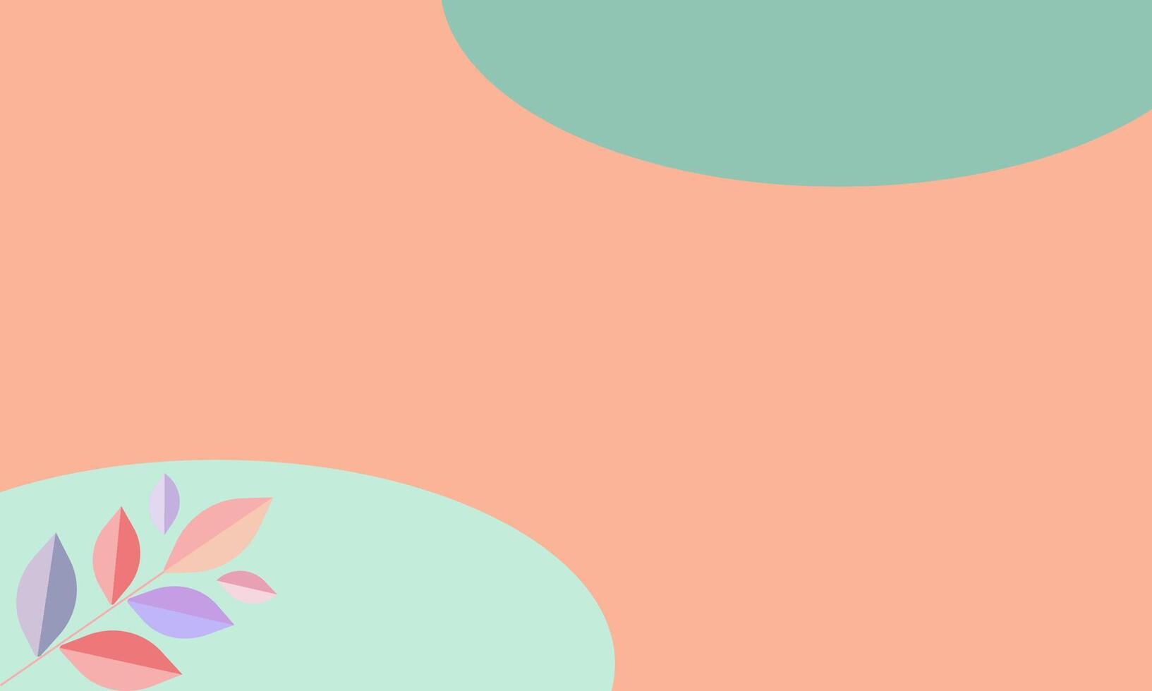 pastel circles and pastel leaf abstract background . vector