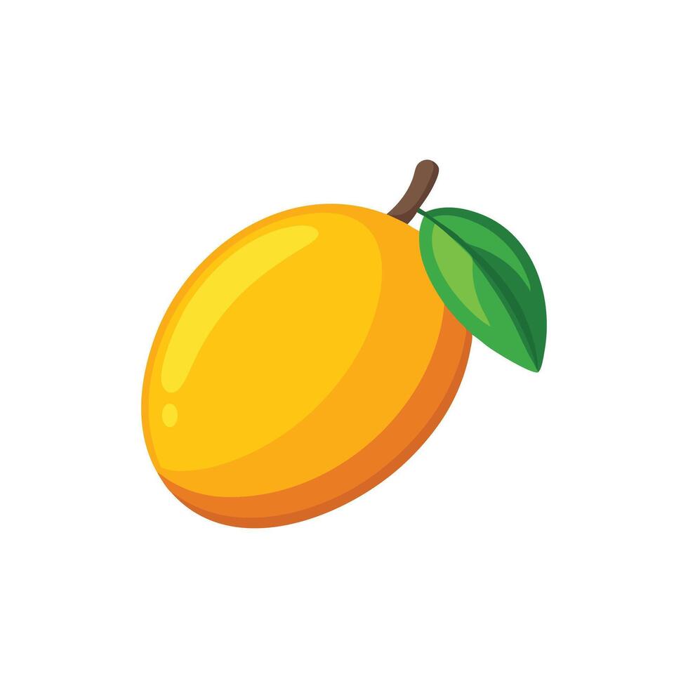 Ripe mango isolated flat illustration on white background vector