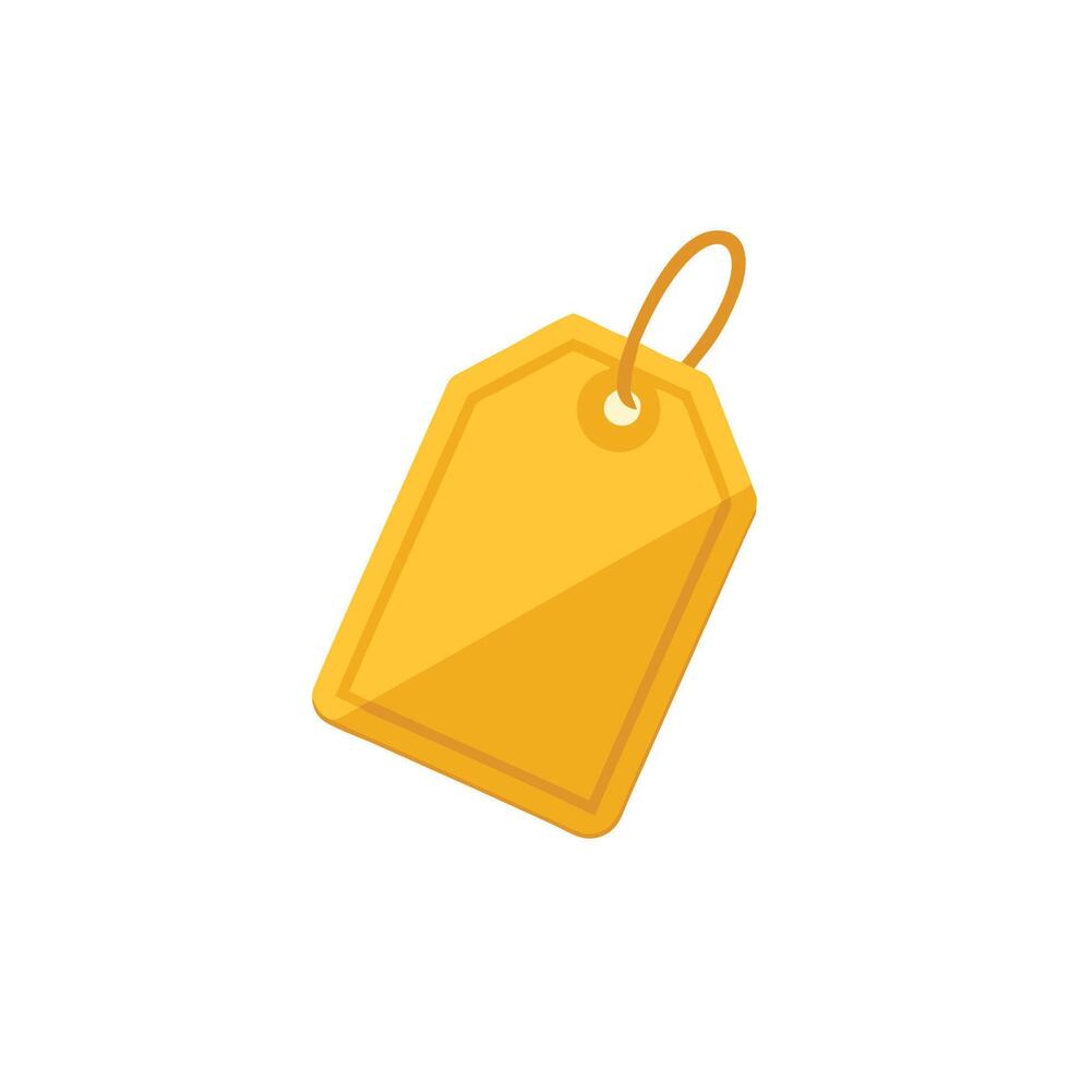 Golden price gift tag isolated flat illustration on white background vector