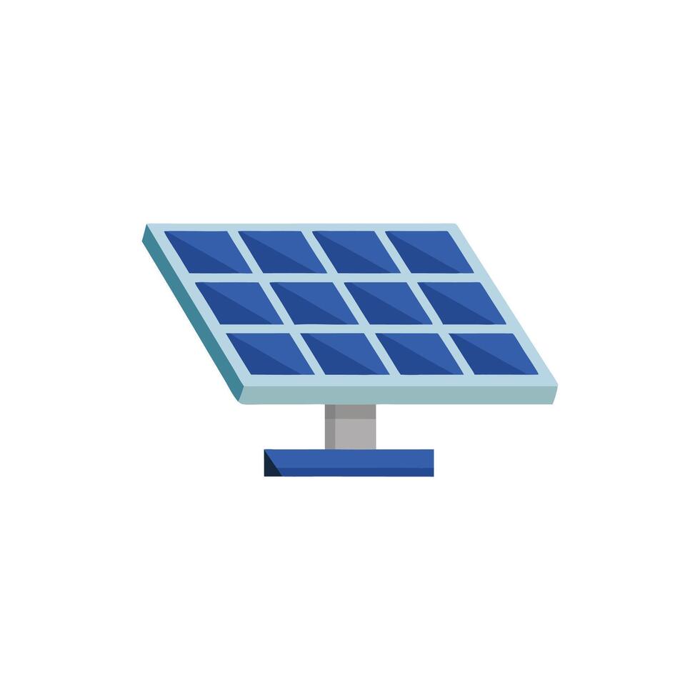 Modern solar panel isolated flat illustration on white background vector