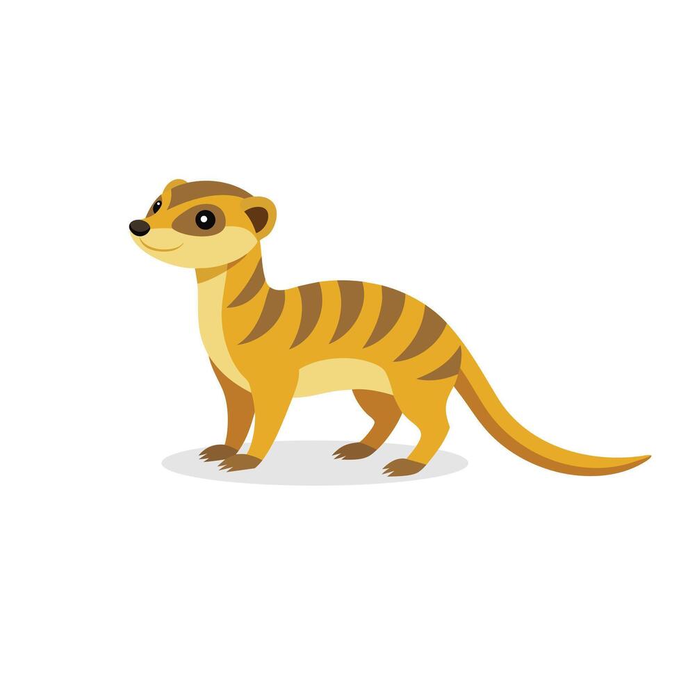 Meerkat animal isolated flat illustration on white background vector