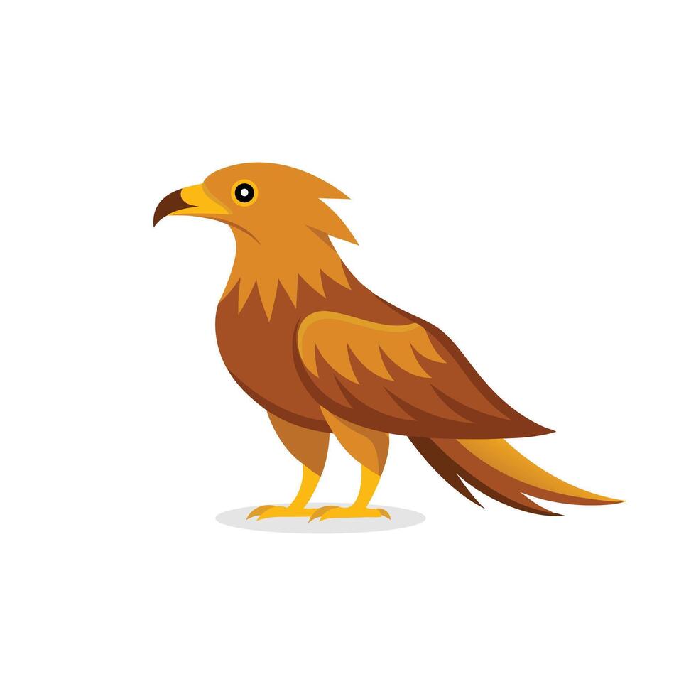 Golden Eagle Bird isolated flat illustration on white background. vector