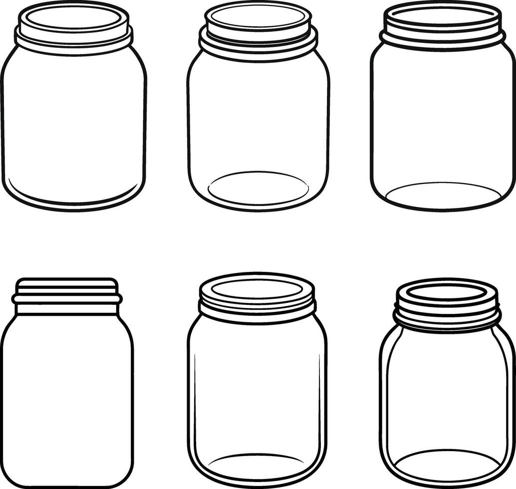 Mason Jar Icon Silhouette, mason jar Illustration cut file, mason jar Silhouette on a white Background vector