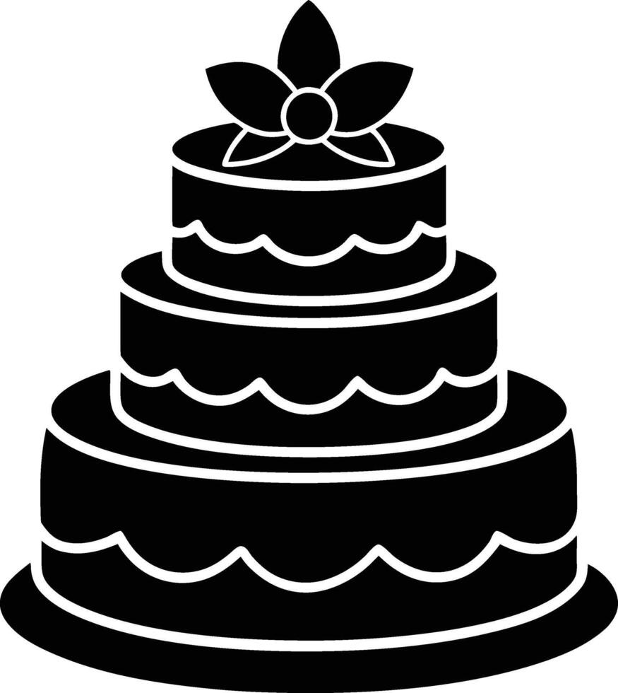 Wedding cake, Wedding cake Icon Vectors Silhouette, layer wedding cake Illustration with white background
