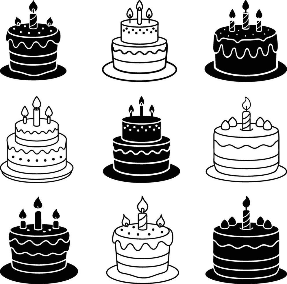Birthday Cake icon symbol vectors illustration isolated, Cake icon in vectors. Illustration