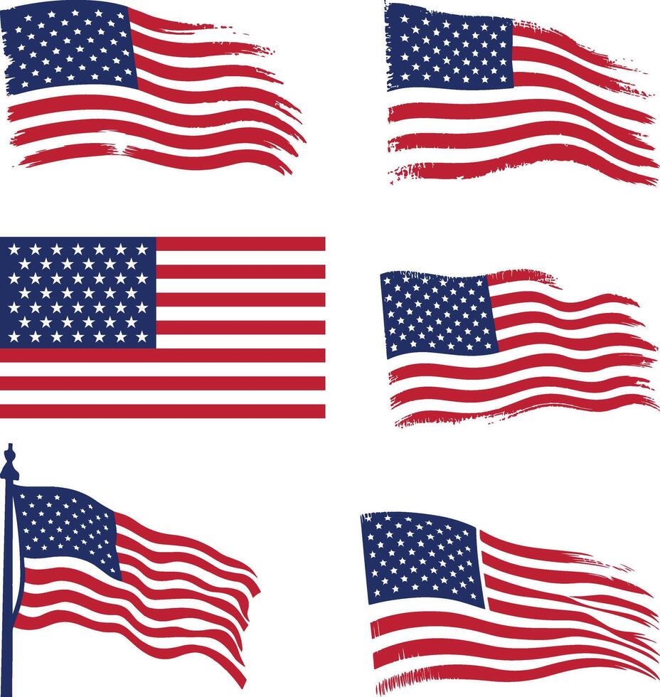 American flag USA design. united states flag . the USA national flag Silhouette vector