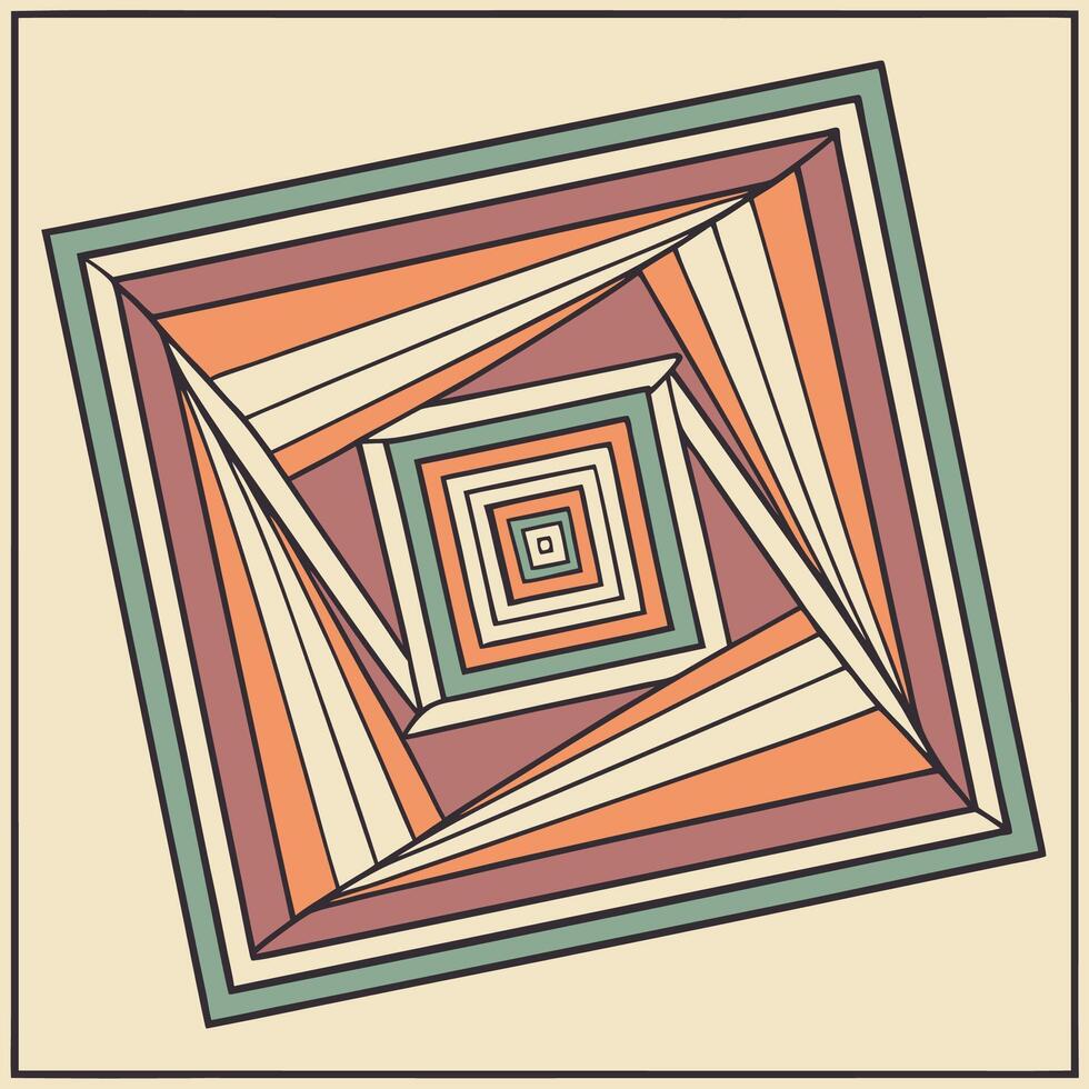 An abstract square with a diagonal line vector