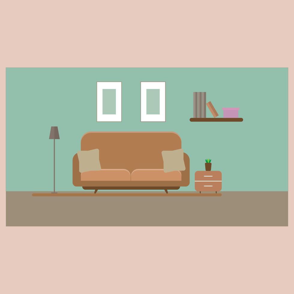 Room Illustration With Sofa Nice to See vector