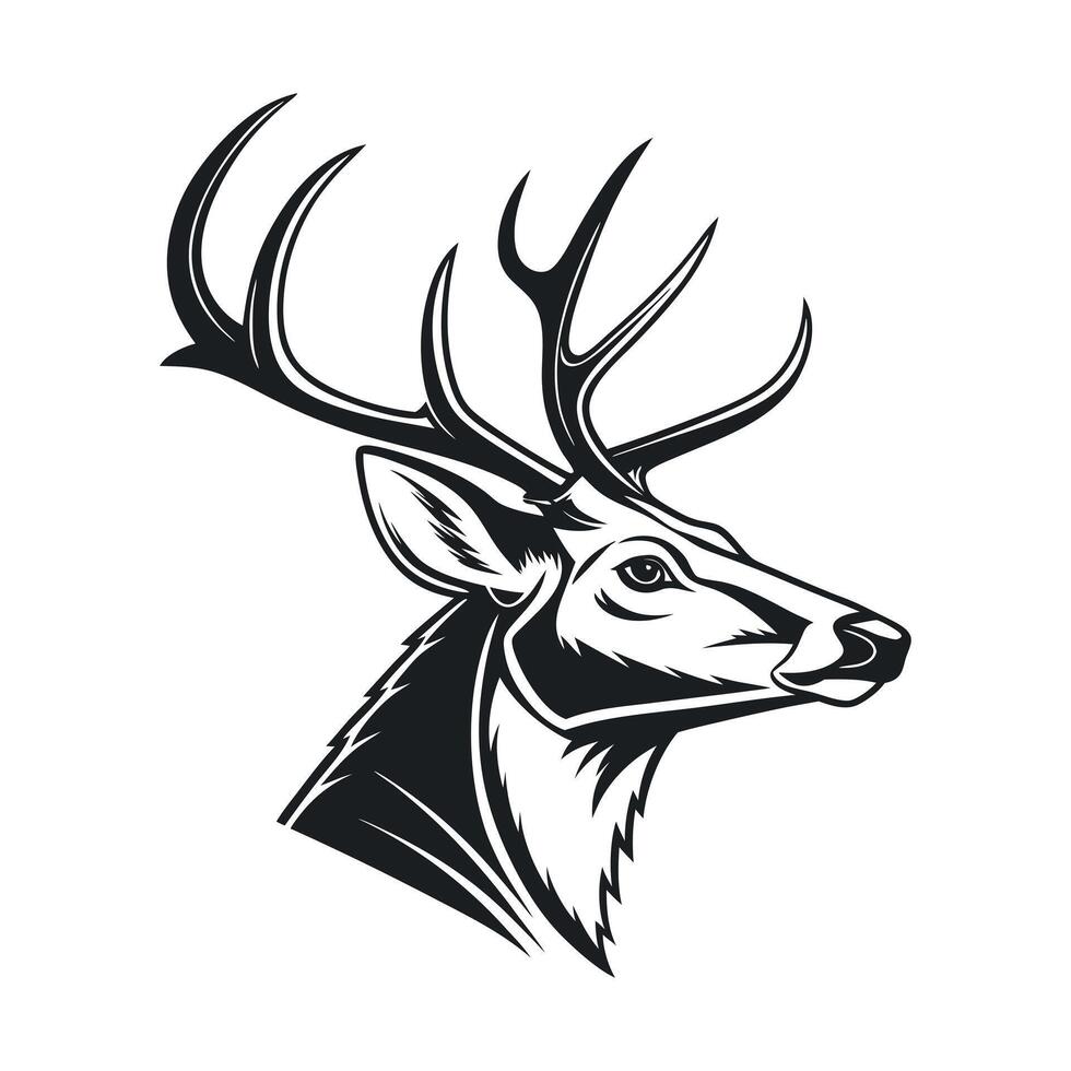 Deer line art logo icon vector