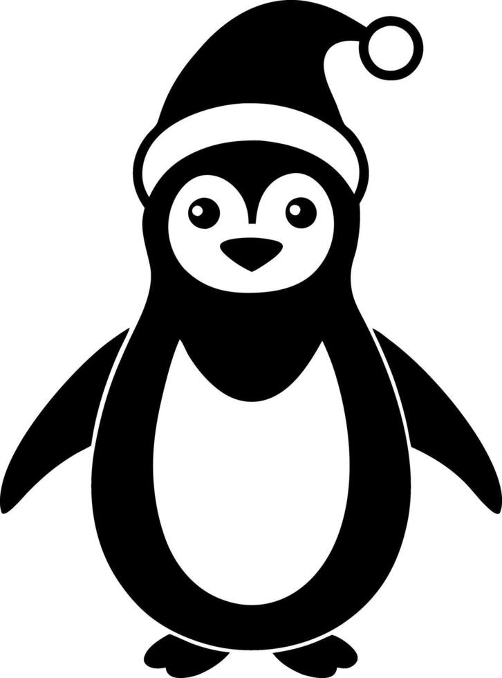 Penguin Christmas style Silhouette design vector