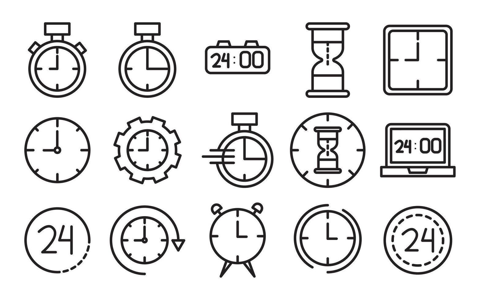 clock icons set, illustration vector